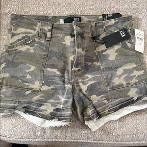 Kut from the Kloth Olive Camo Shorts